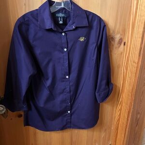 Lands' End Women's Dark Purple Blouse